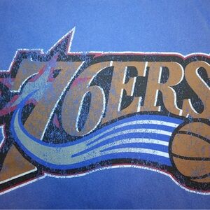 Mitchell & Ness Blue Hardwood Classics Tee-Small‎